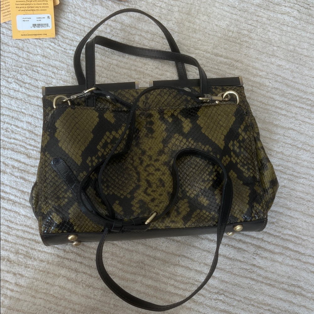 Patricia Nash Olive Snake Print Satchel - Picture 13 of 13
